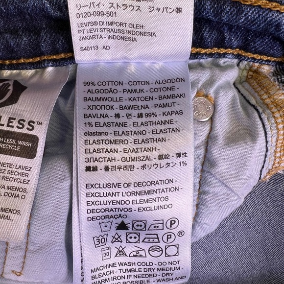 Levis 501 Jeans Womens 28x26 Dark Button Fly Distressed Stretch Denim Fits29x25 - Picture 16 of 16